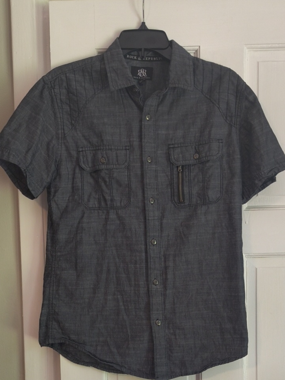 Rock & Republic Charcoal Short-Sleeve Button-Front Shirt